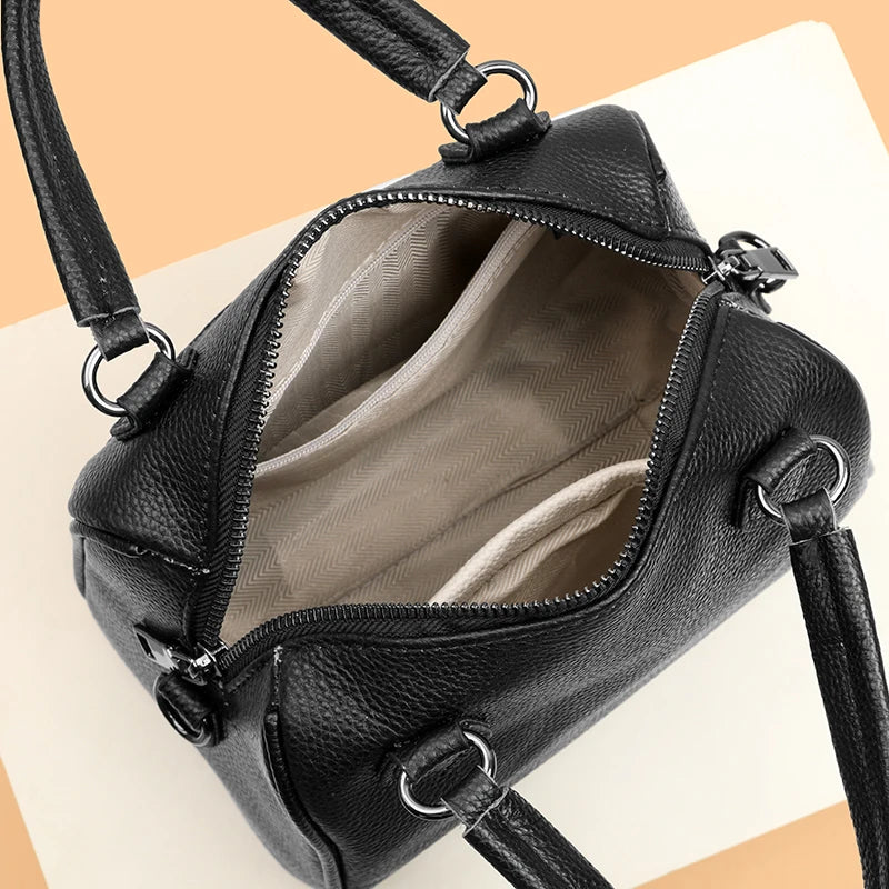 Sac cabas en cuir avec bandoulière