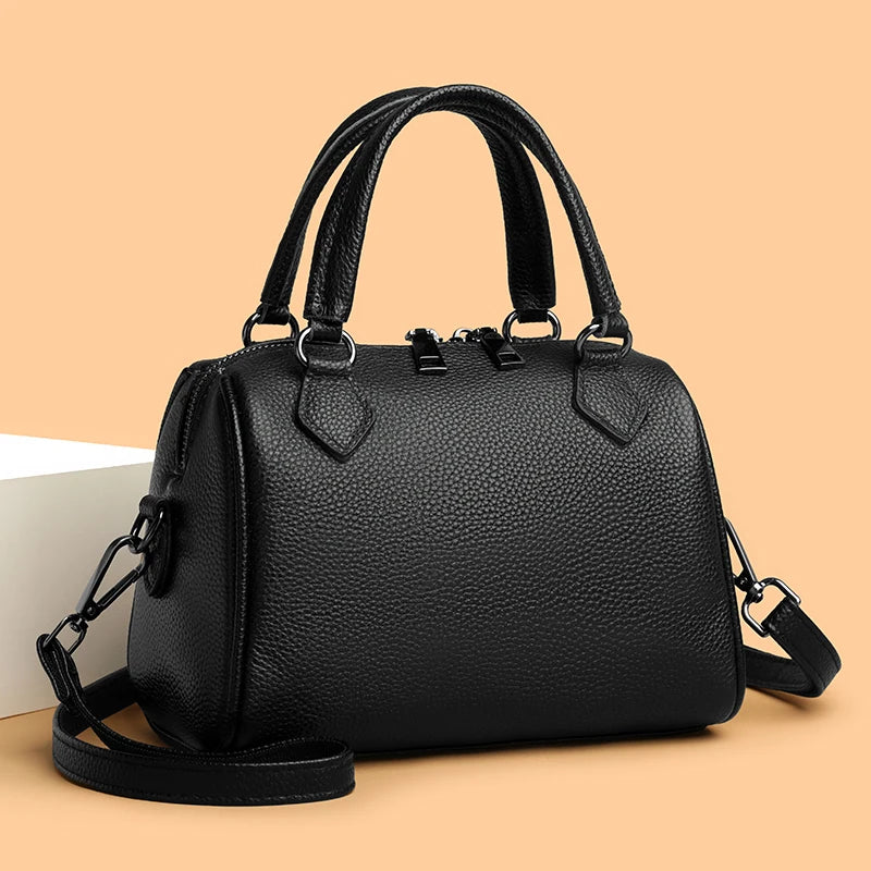 Sac cabas en cuir avec bandoulière